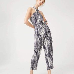 Club Monaco Priscilla Frond Print Halter Jumpsuit